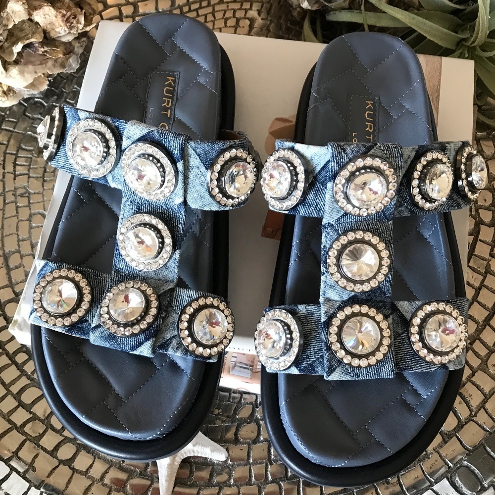 KURT GEIGER LONDON ORSON CRYSTAL SLIDE SANDAL - Picture 4 of 14